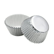 FRCOLOR 100pcs Aluminum Thickened Foil Cups Cupcake Liners Mini Cake Muffin Molds Baking Molds (Silver)